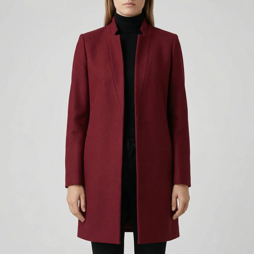 Claroven - Long Structured Button-Front Coat