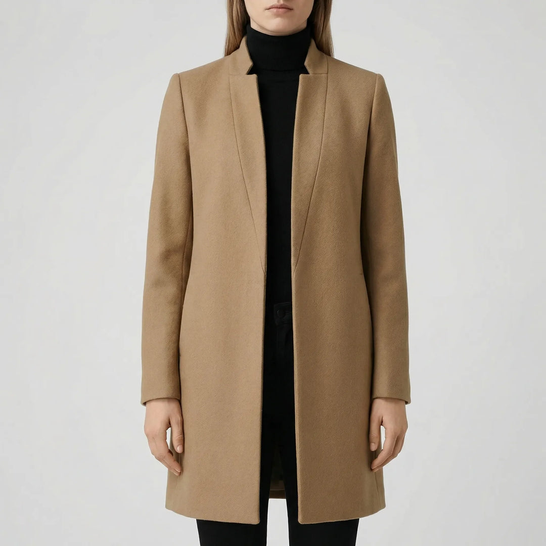 Claroven - Long Structured Button-Front Coat