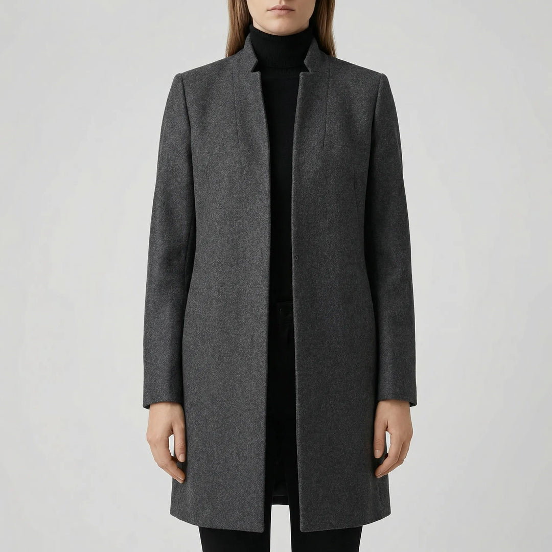 Claroven - Long Structured Button-Front Coat