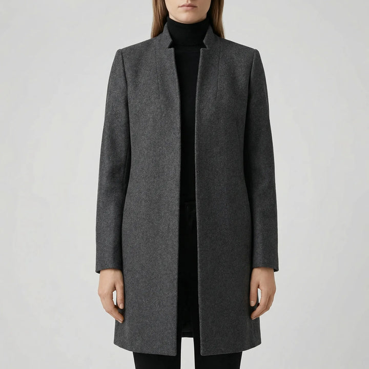 Claroven - Long Structured Button-Front Coat