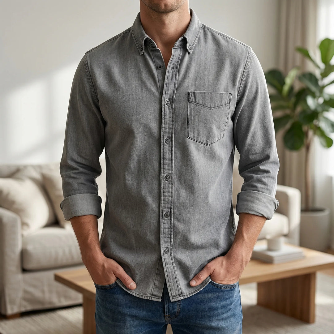 Clarvox - Regular Fit Solid Button-Up Shirt