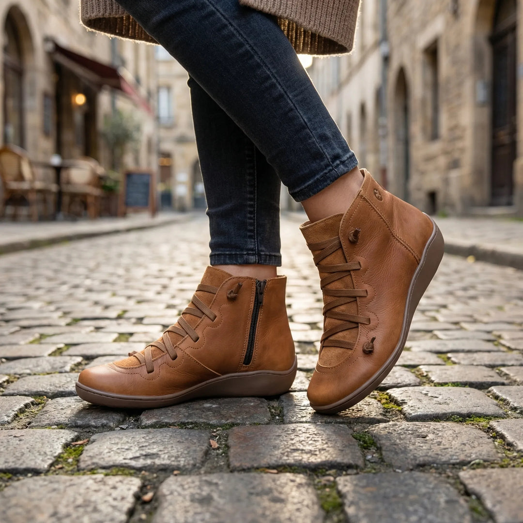 Classiquel - Low Wedge Lace-Up Ankle Boot
