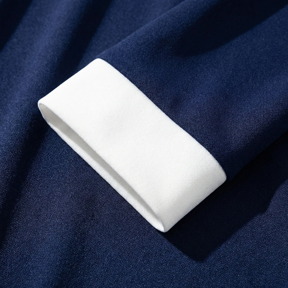 Classiven - Long Sleeve Color-Block Mini Dress