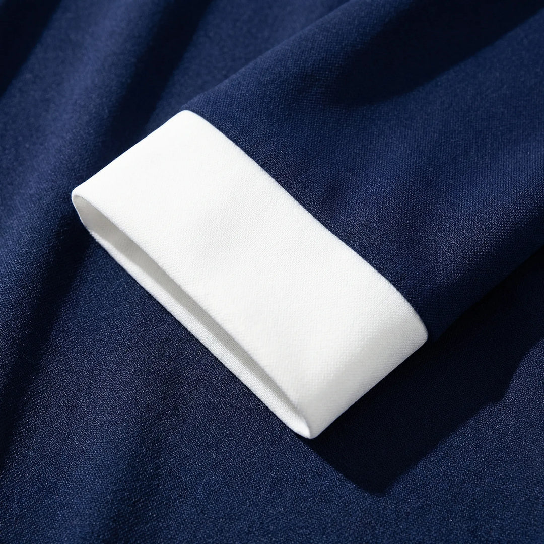 Classiven - Long Sleeve Color-Block Mini Dress