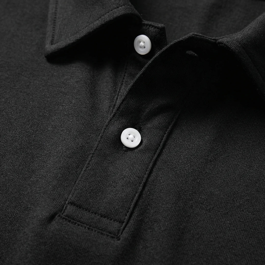 Classon - Long-Sleeve Button-Collar Polo Shirt