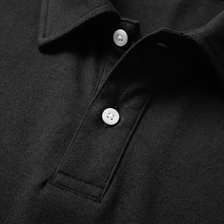 Classon - Long-Sleeve Button-Collar Polo Shirt