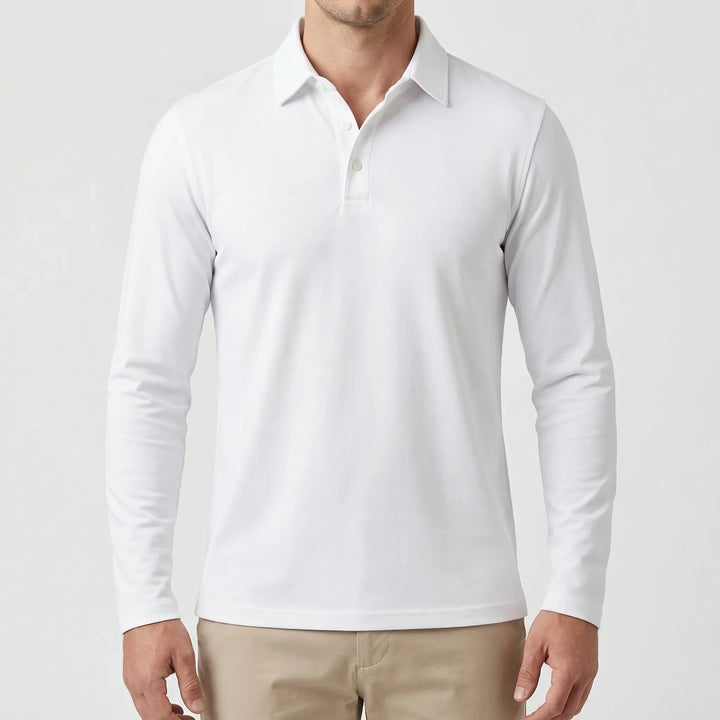 Classon - Long-Sleeve Button-Collar Polo Shirt