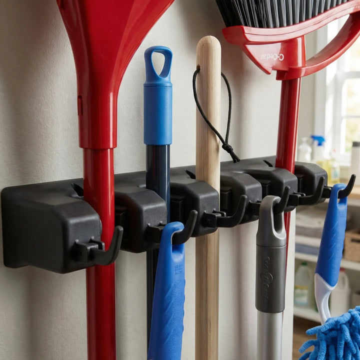 Claxori - Wall-Mount Broom And Mop Holder