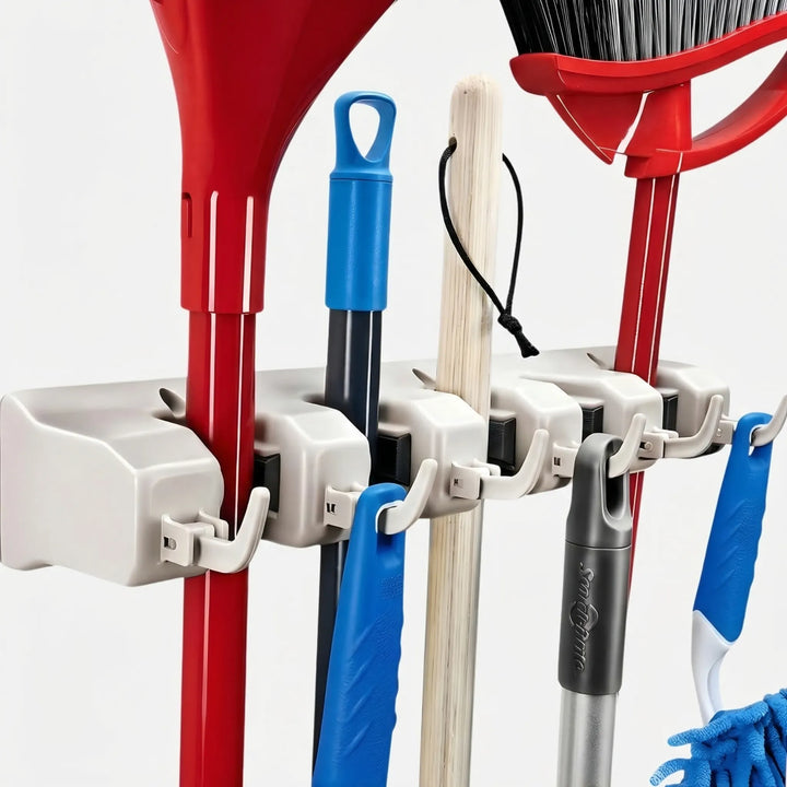 Claxori - Wall-Mount Broom And Mop Holder