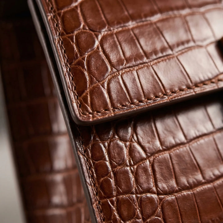 Cleovelle - Embossed Croc-Texture Structured Handbag
