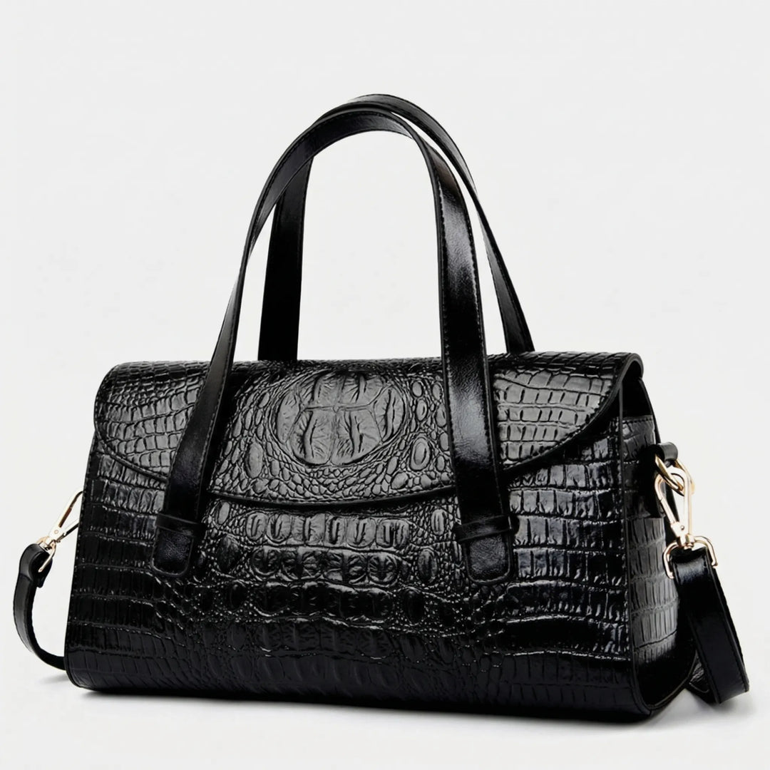 Cleovelle - Embossed Croc-Texture Structured Handbag