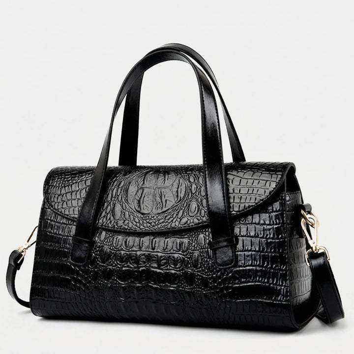 Cleovelle - Embossed Croc-Texture Structured Handbag