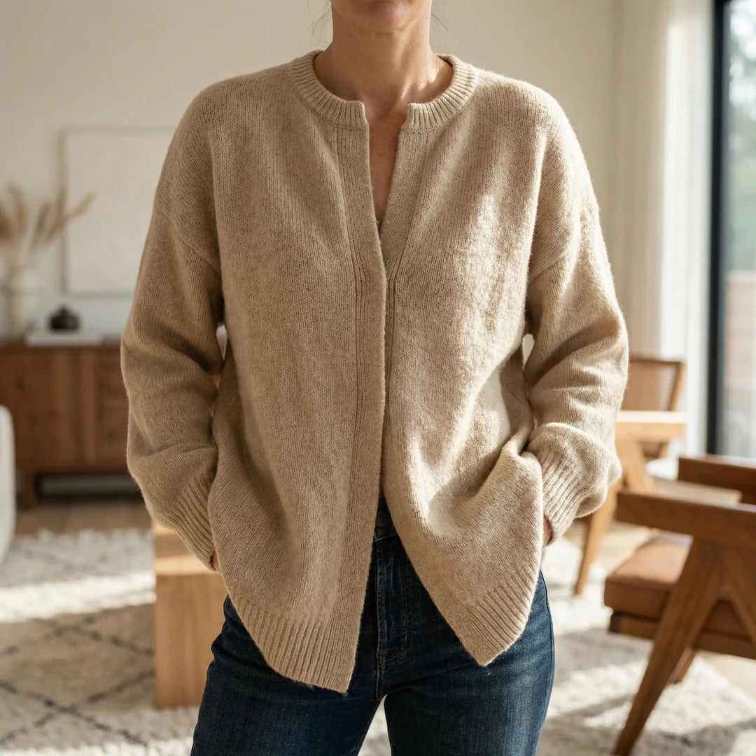 Clesten - Button-Front Knit Cardigan For Women