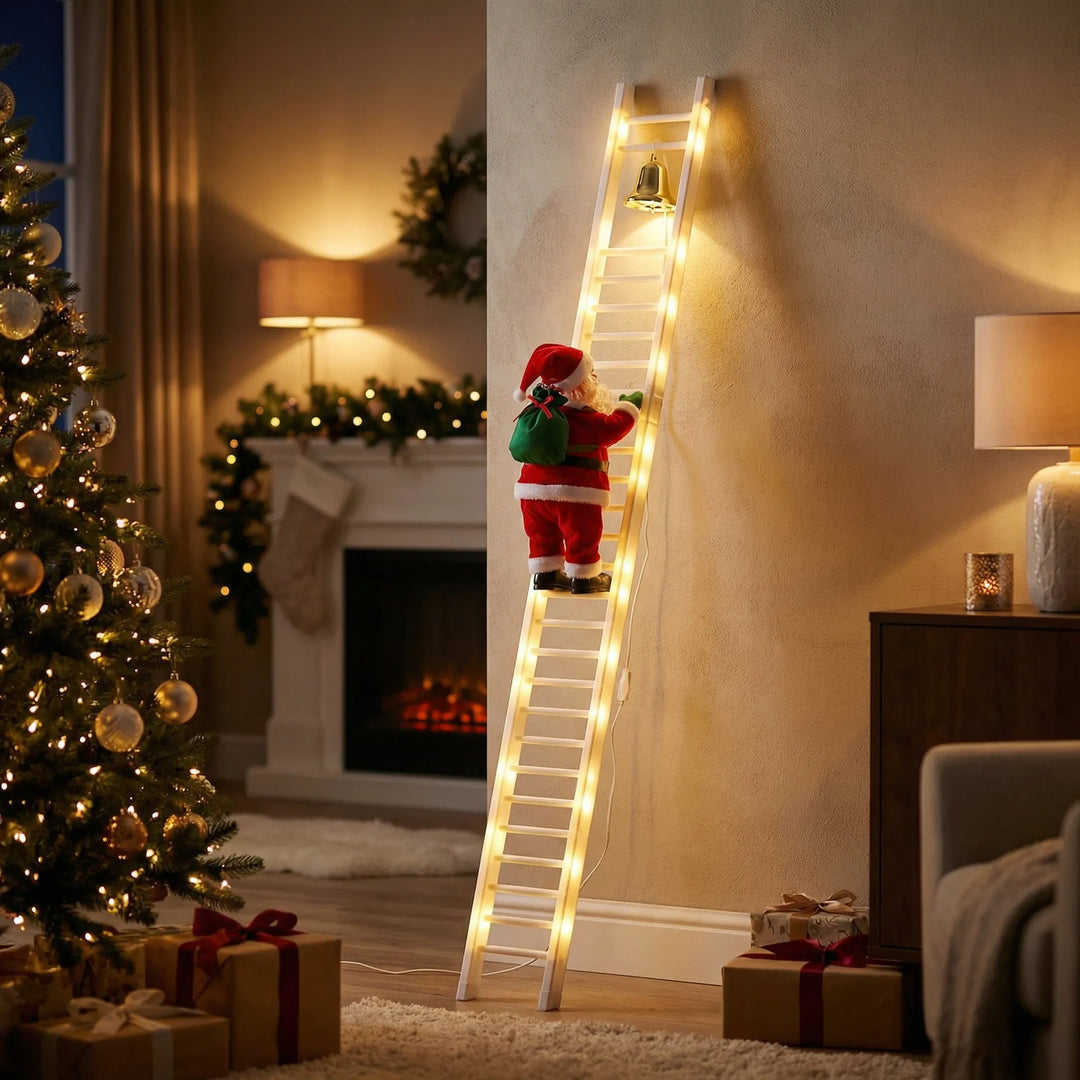 Climblix - Animated LED Ladder Climbing Santa Decoration