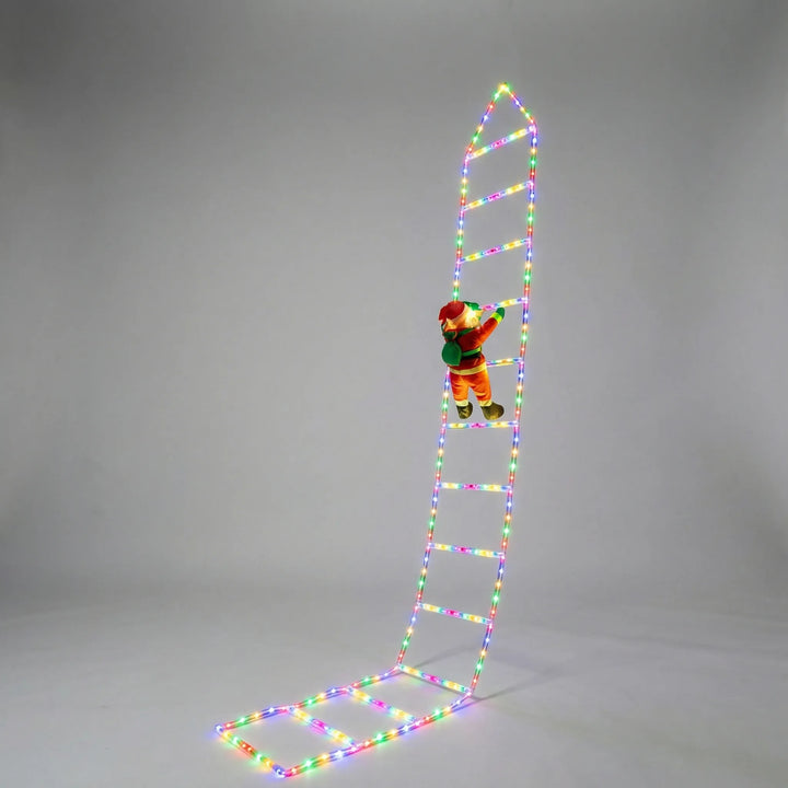 Climblix - Animated LED Ladder Climbing Santa Decoration