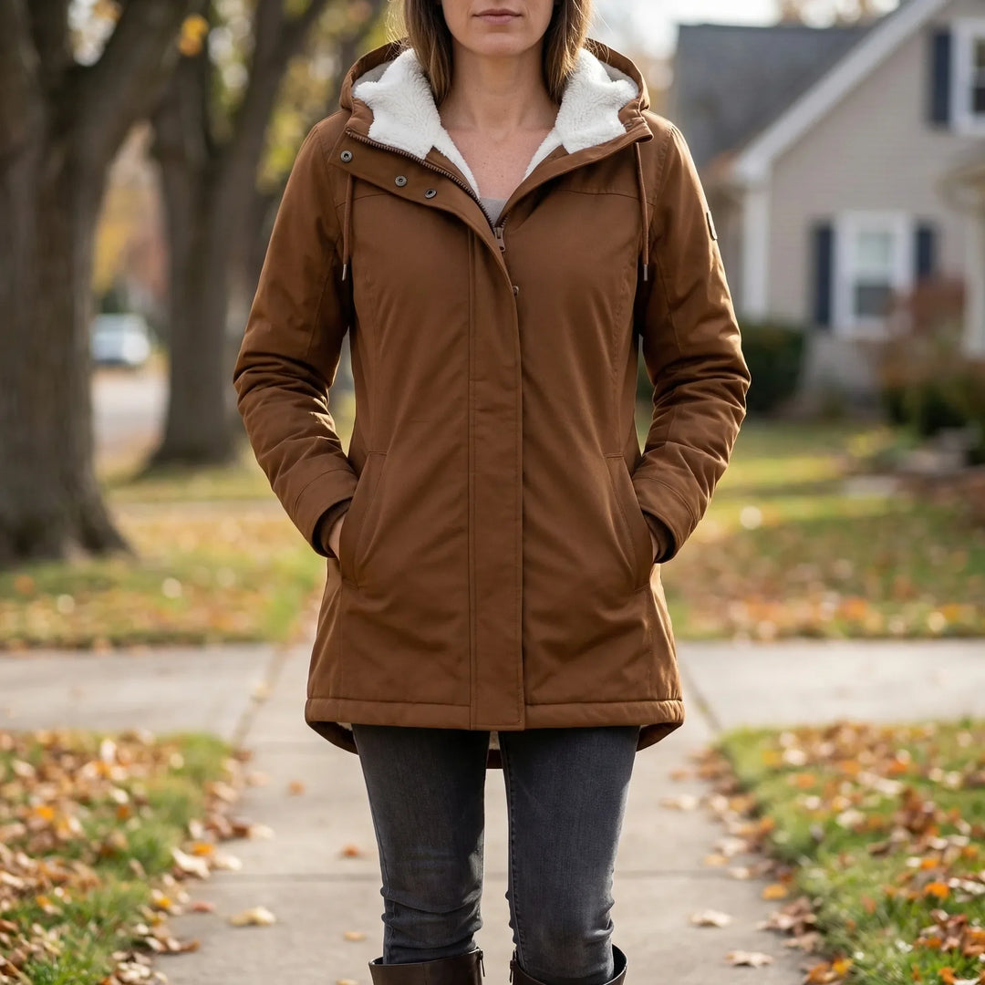 Cloverna - Hooded Lined Women's Winter Coat
