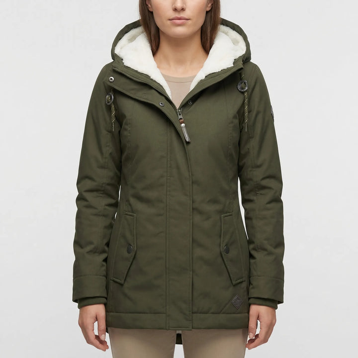 Cloverna - Hooded Lined Women's Winter Coat