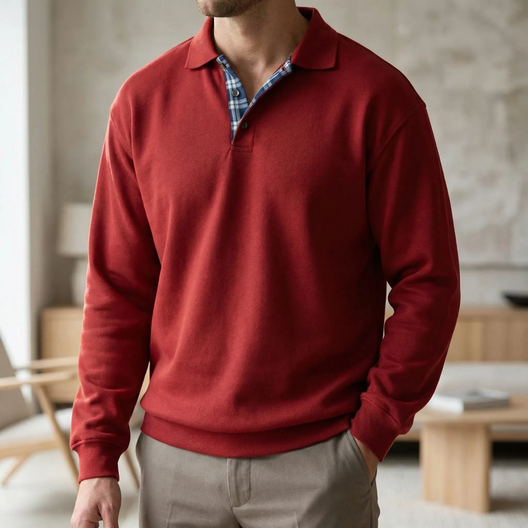 Collaro - Long-Sleeve Polo Collar Pullover