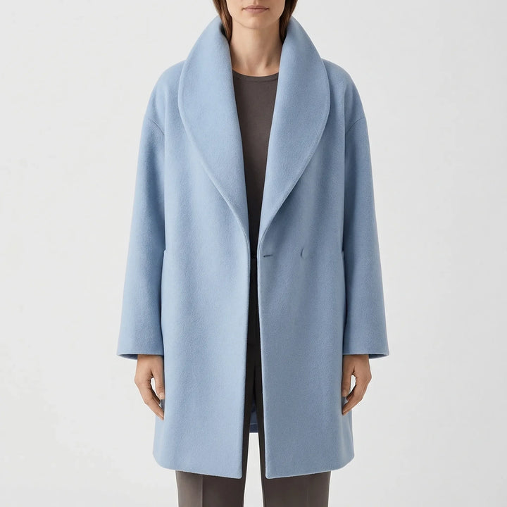 Collarra - Wide-Collar Straight-Hem Women's Jacket