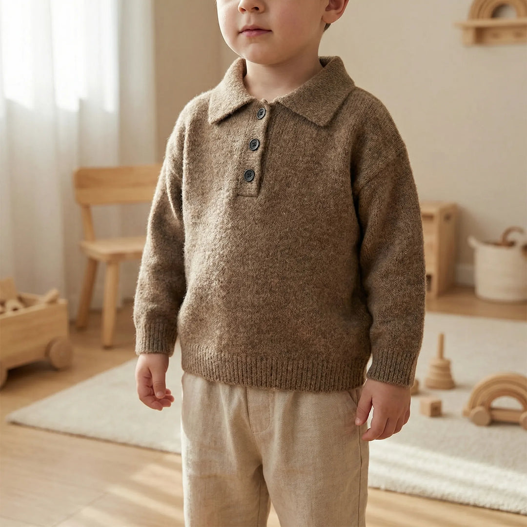 Collino - Classic Polo Collar Kids Sweater