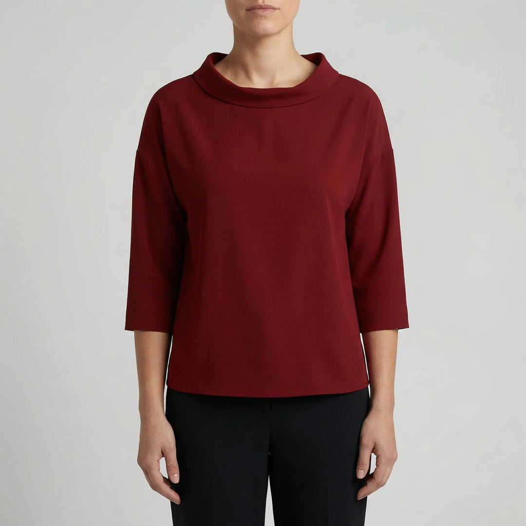 Collova - High Collar Relaxed-Fit Top