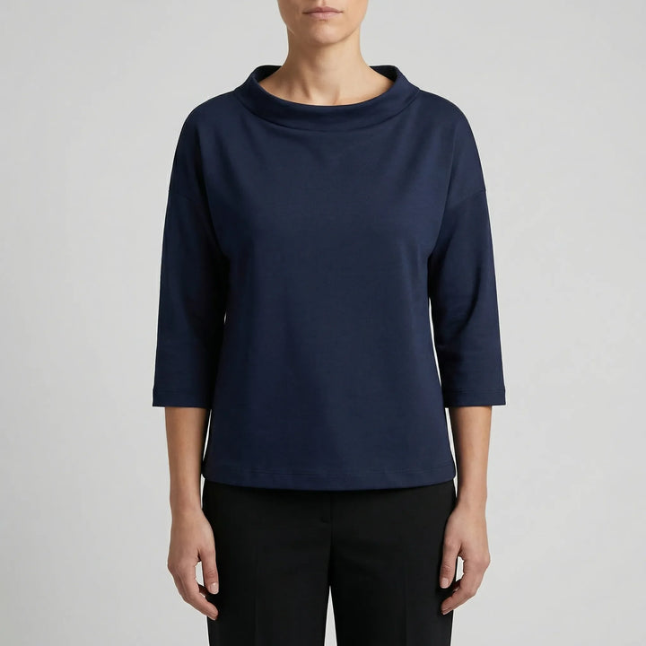 Collova - High Collar Relaxed-Fit Top
