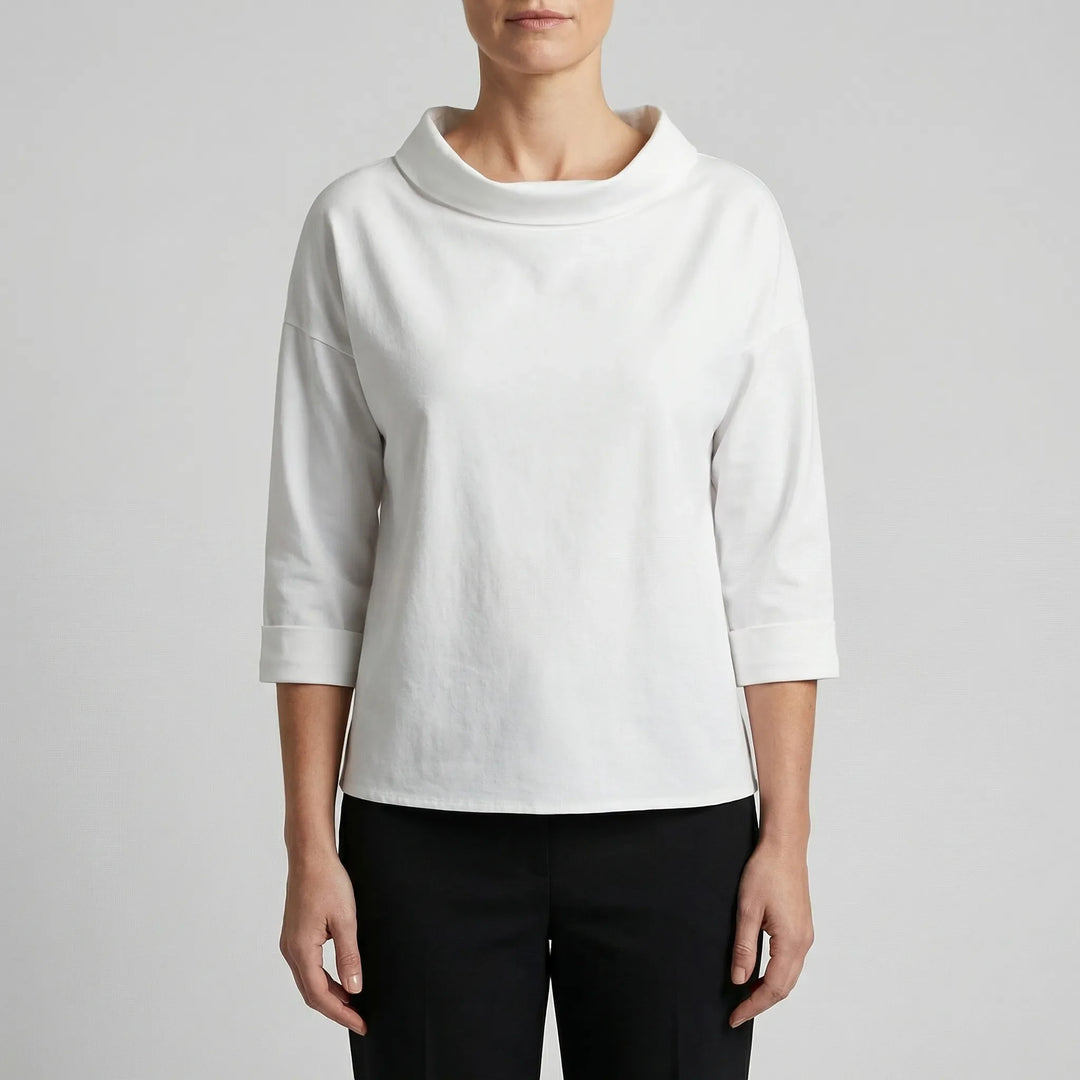 Collova - High Collar Relaxed-Fit Top