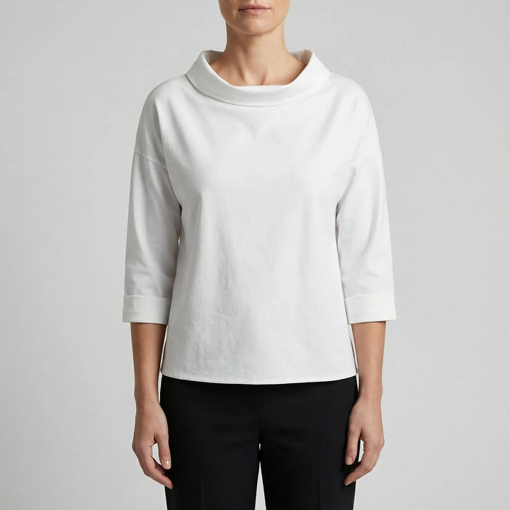 Collova - High Collar Relaxed-Fit Top
