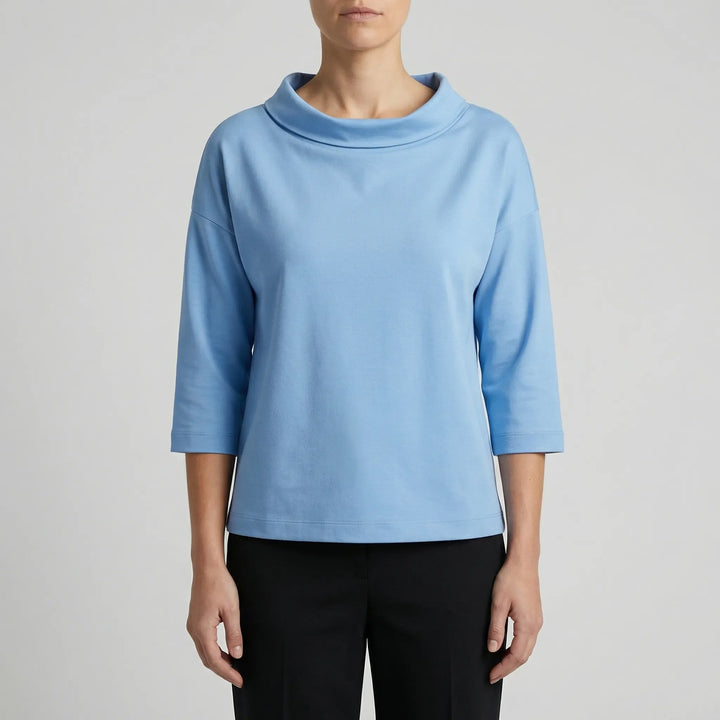 Collova - High Collar Relaxed-Fit Top