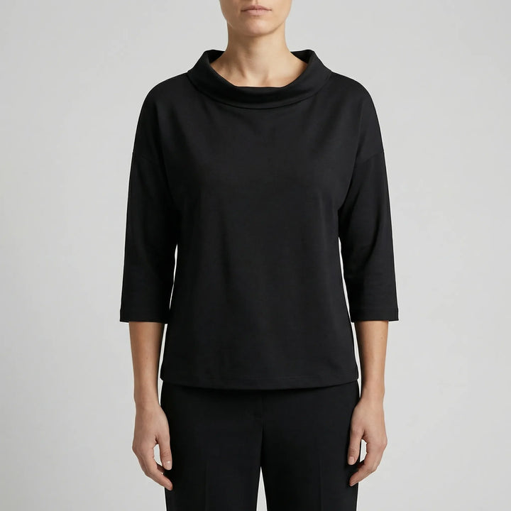 Collova - High Collar Relaxed-Fit Top