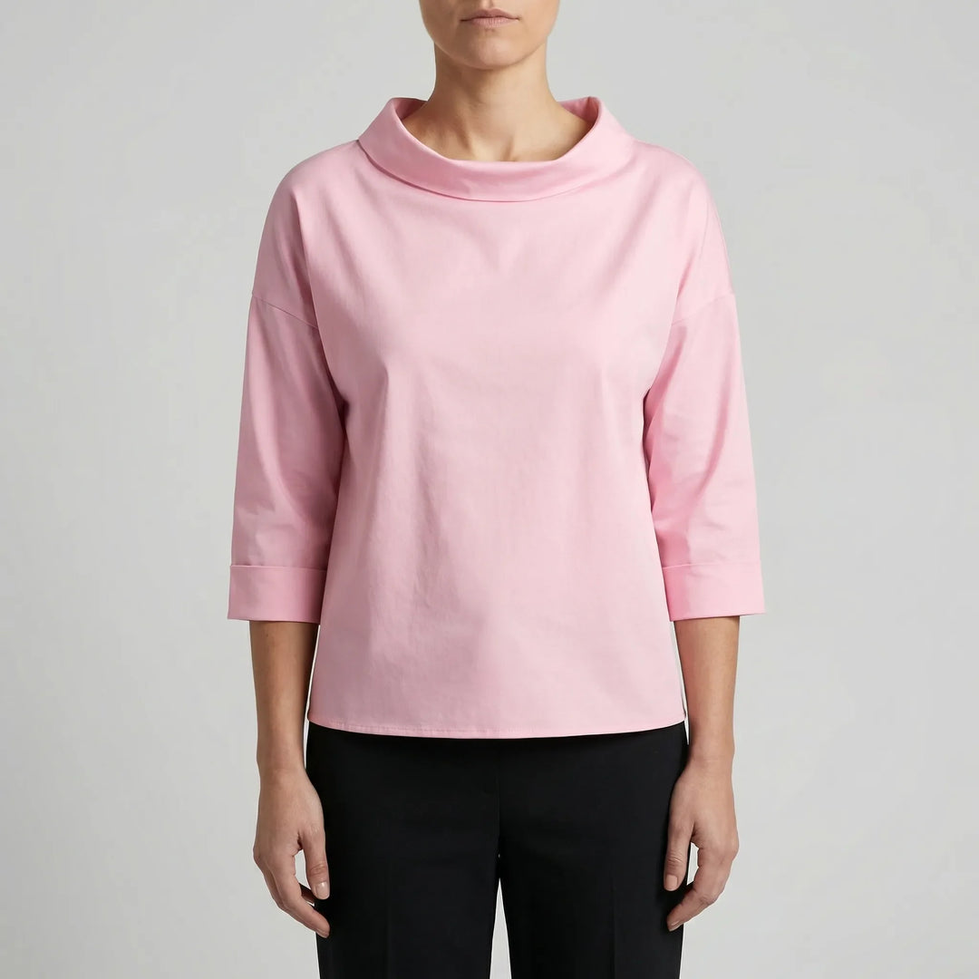 Collova - High Collar Relaxed-Fit Top