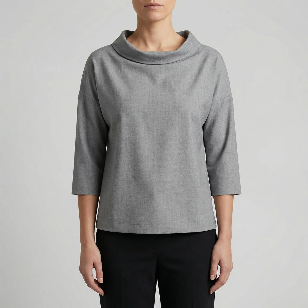 Collova - High Collar Relaxed-Fit Top