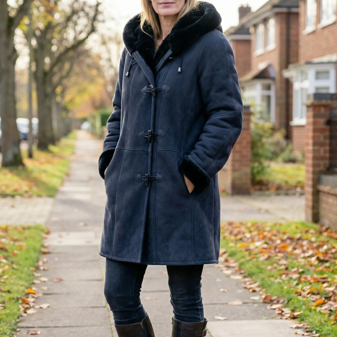 Colvara - Hooded Toggle-Closure Mid-Length Coat