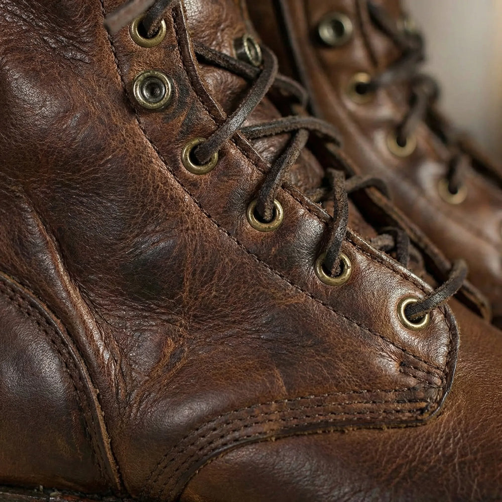 Combriva - Lace-Up Mid-Calf Combat Boot