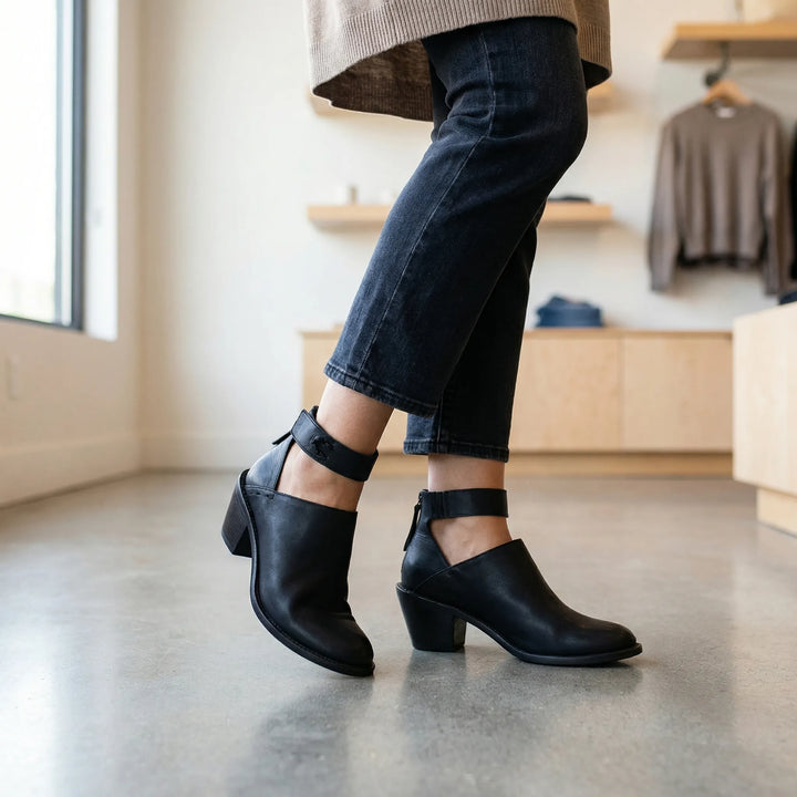 Comforvia - Ankle Strap Block Heel Shoe