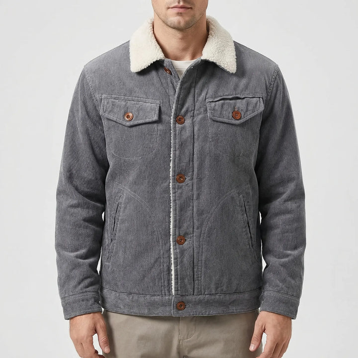 Corveaux - Sherpa-Lined Corduroy Button-Front Jacket