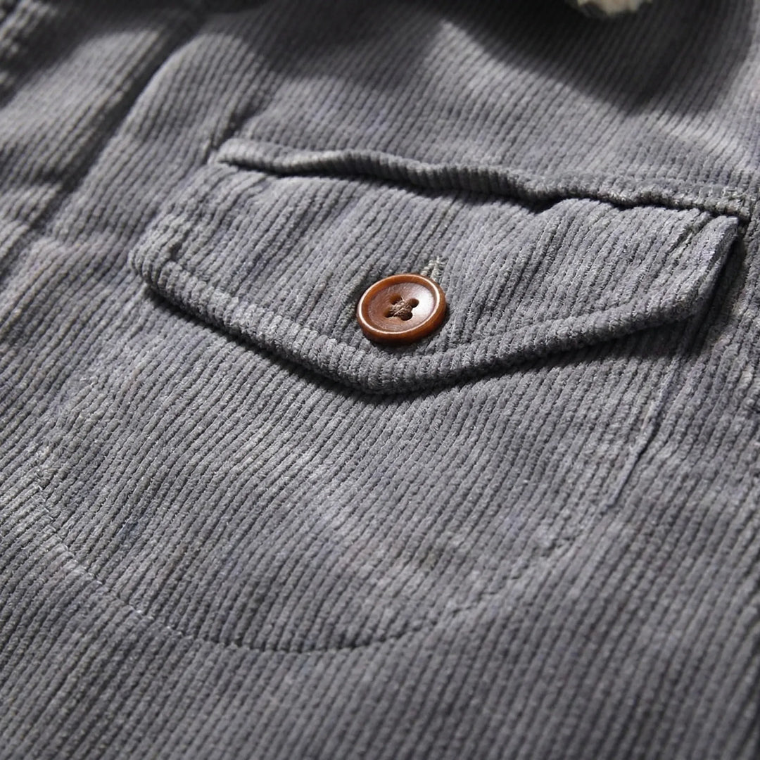 Corveaux - Sherpa-Lined Corduroy Button-Front Jacket