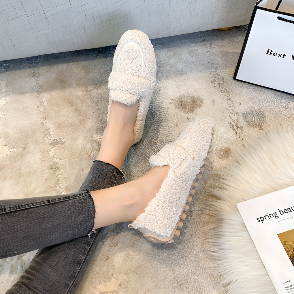 Cozella - Slip-On Plush Flat Slipper Shoe