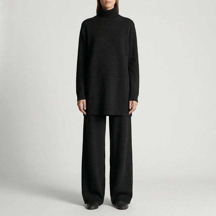 Cozelle - Turtleneck Sweater And Wide-Leg Pants Set