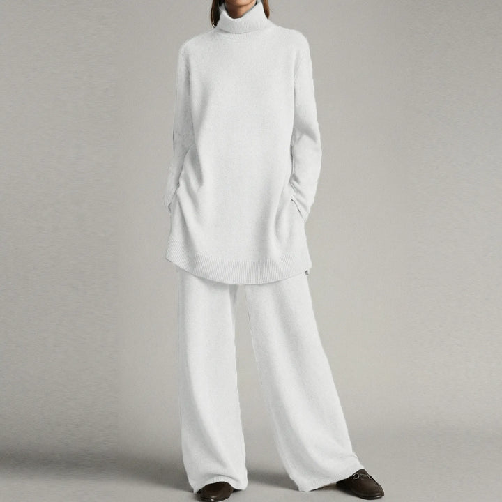 Cozelle - Turtleneck Sweater And Wide-Leg Pants Set