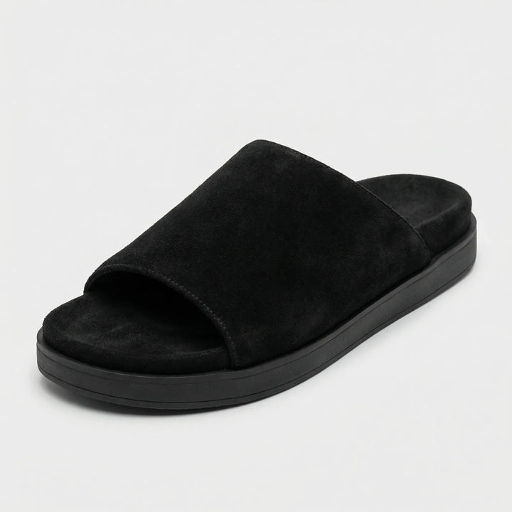 Cozique - Open Toe Fur Slide Slipper