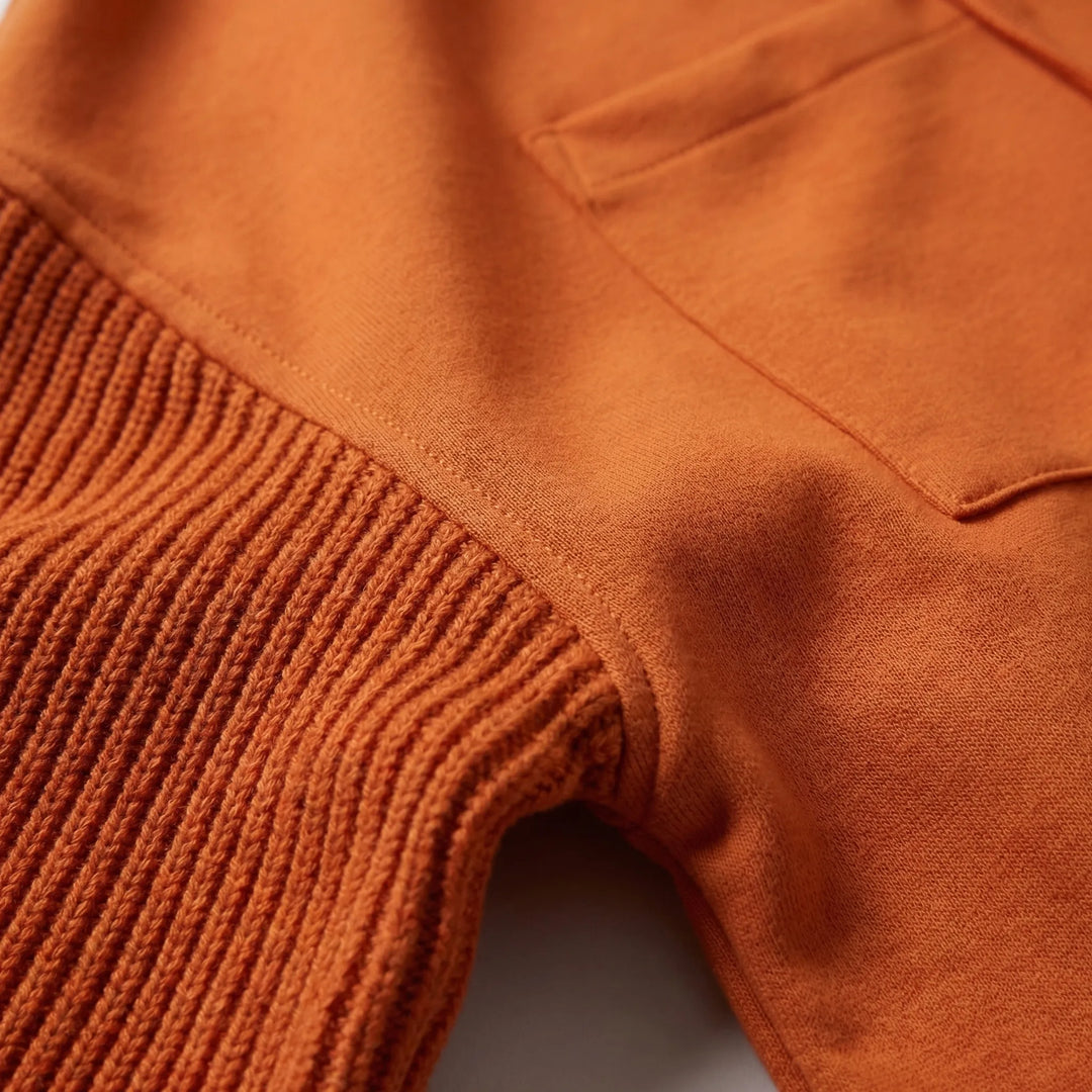 Cozlane - Oversized Hooded Button-Front Sweatshirt