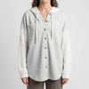 Oversized Huva Knapp-Fram Sweatshirt