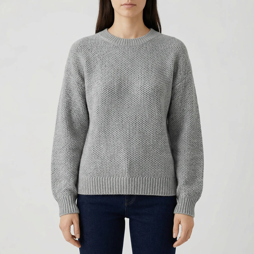 Cozlette - Crew Neck Relaxed Knit Pullover
