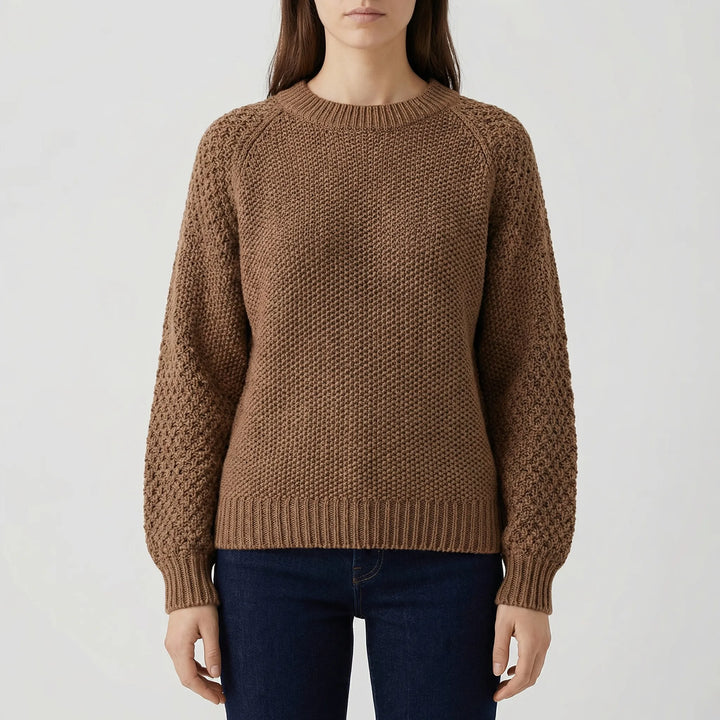 Cozlette - Crew Neck Relaxed Knit Pullover