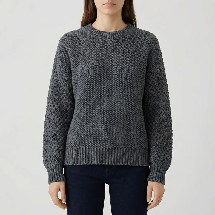 Cozlette - Crew Neck Relaxed Knit Pullover