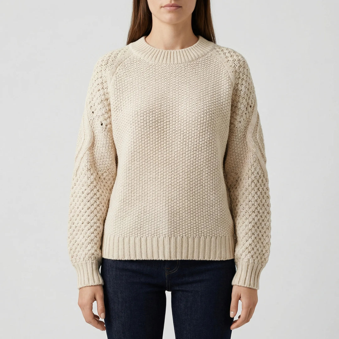 Cozlette - Crew Neck Relaxed Knit Pullover