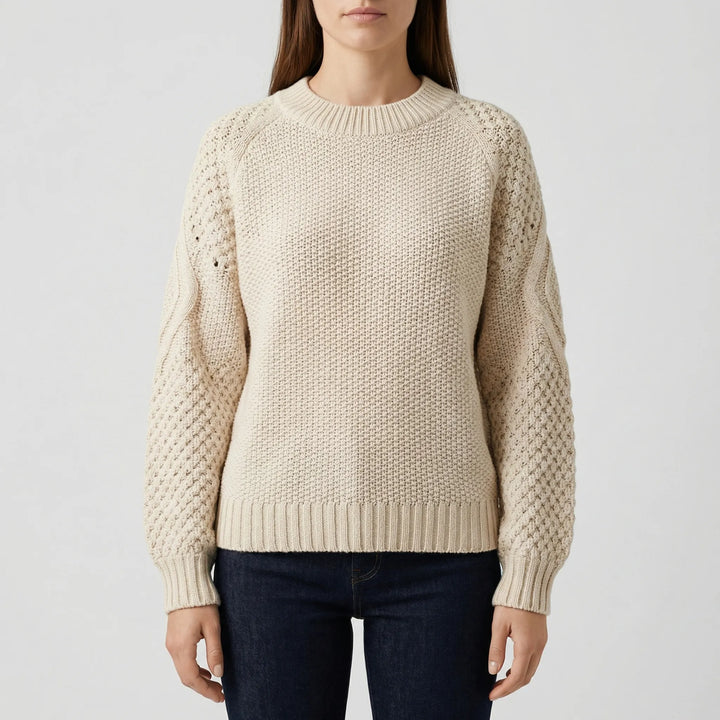 Cozlette - Crew Neck Relaxed Knit Pullover