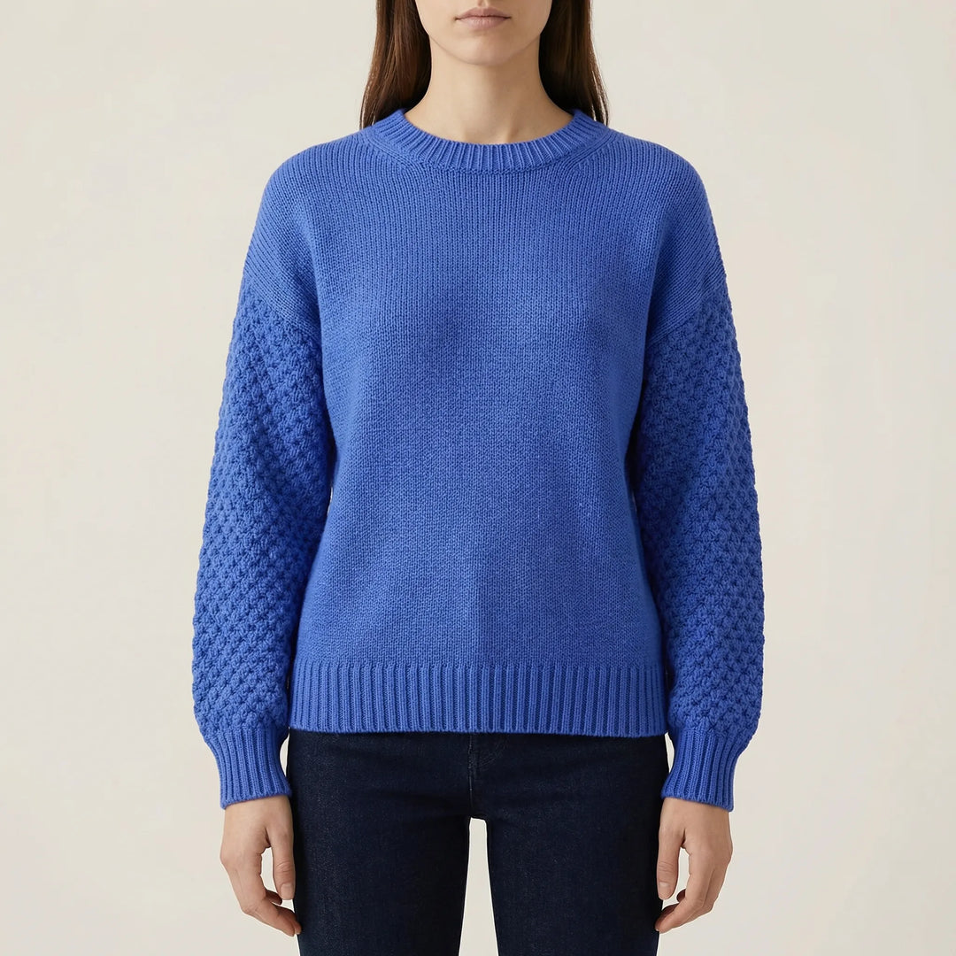 Cozlette - Crew Neck Relaxed Knit Pullover
