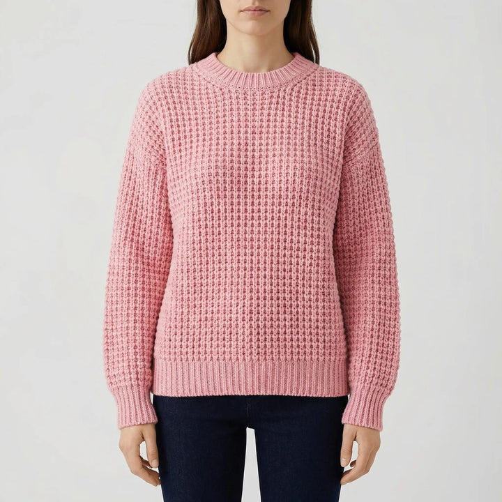 Cozlette - Crew Neck Relaxed Knit Pullover